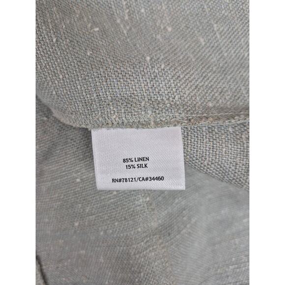 Eileen Fisher Linen Silk Loose Blazer Pale Green NWOT Sz L Snap Front - Picture 4 of 7